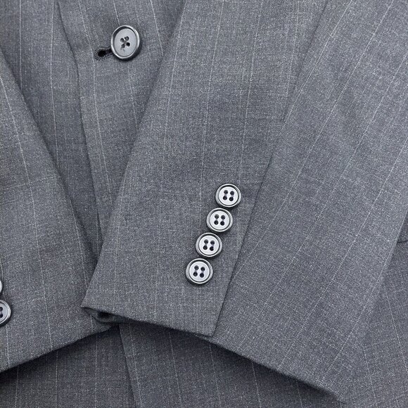 Palm Beach Suit Men 44R/36W x 30L Gray Pinstripe Wool Classic Career 2pc  VTG - Picture 3 of 16